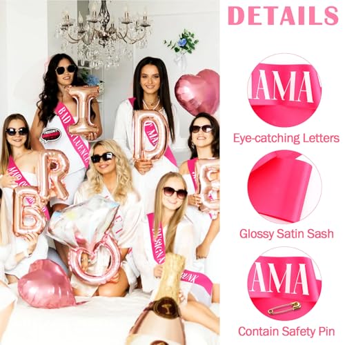 KICOSY 18PCS Hot Pink Bachelorette Party Sashes- Funny & Bold Bridal Party Sashes, Bride to Be & Bridesmaid Gifts for Brid...
