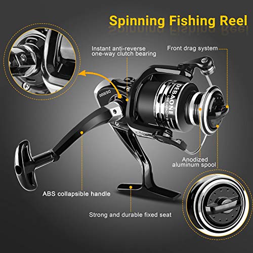 ShinePick Fishing Rod Kit, Telescopic Fishing Pole and Reel Combo Full Kit with Line Lures Hooks Carrier Bag for Travel Sa...