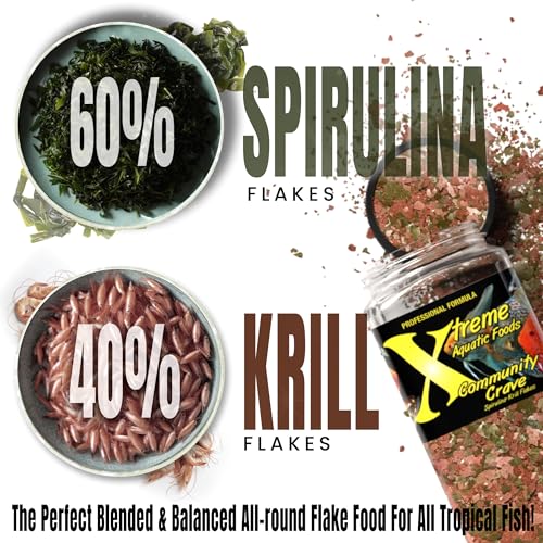 Xtreme Community Crave Flake - Krill & Spirulina Blend for Vibrant Colors, Immune Support and Digestive Health, Tropical &...