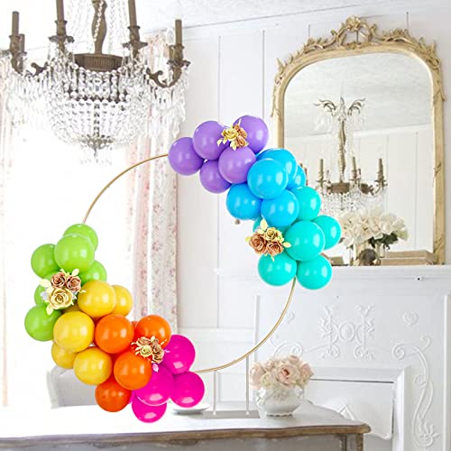 Rainbow Balloons, 50PCS Multicolor Rainbow Balloons Arch in Blue Green Purple Yellow Orange Hot Pink Latex Balloons For Bi...