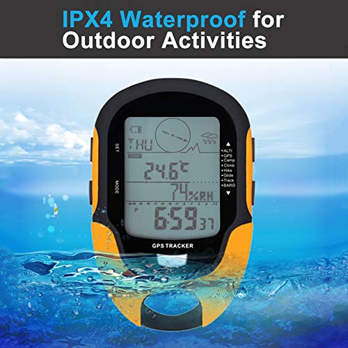 SPYMINNPOO Barometer, GPS Navigation Receiver Handheld USB Rechargeable Digital Altimeter Barometer Clocks Boat Cabin for ...