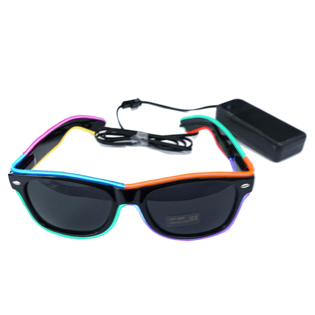 BouQuw 5 Pack Led Light Up Glasses Multi-Color - Glow in The Dark Party Supplies for Mardi Gras, Raves, Christmas,New year,Halloween & More Fit for Adult | 3 Lighting Modes(2xAA Not included)