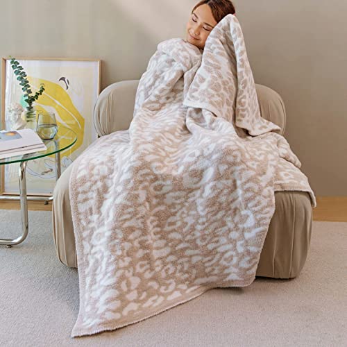 MH MYLUNE HOME Ultra Soft Leopard Throw Blanket (50x60 inches) Microfiber Blankets Plush Warm Reversible Cheetah Blanket L...