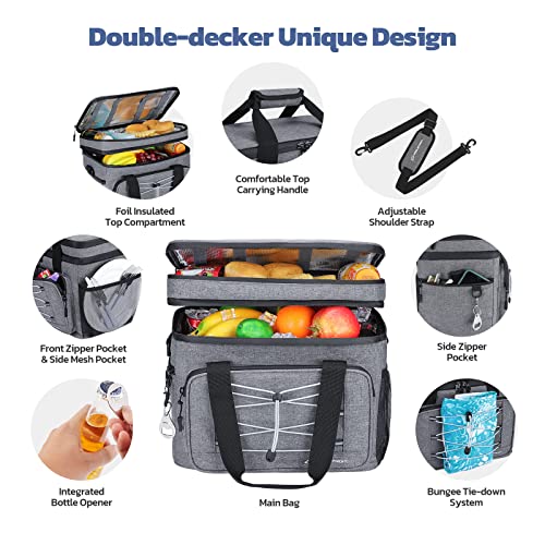 Maelstrom Portable Collapsible Soft Cooler Bag – 24/30/60 Cans Double-Deck Leakproof Ice Chest for Beach, Camping & Grocery