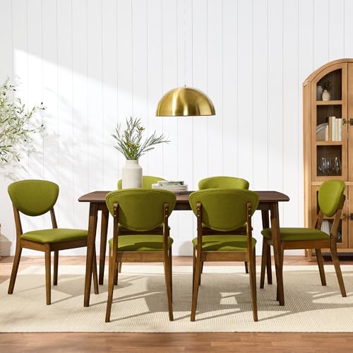 Best Choice Products Dining Chairs Set of 2, Mid-Century Modern Upholstered Wood, Armless w/Seat Cushion, Padded Backrest...