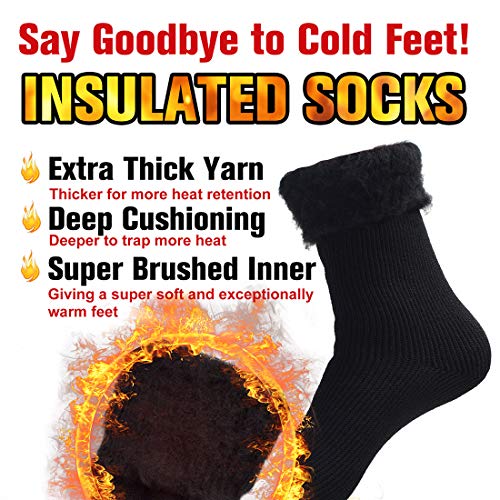 Busy Socks Winter Warm Thermal Socks for Men Women Extra Thick Insulated Heated Crew Boot Socks for Extreme Cold Weather