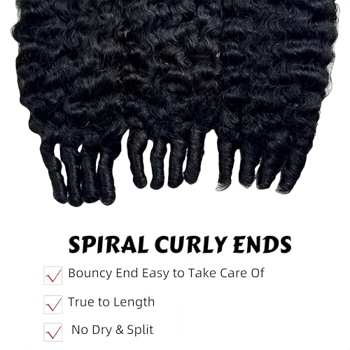 Burmese Curly Bundles Human Hair 14 16 18 Inch 12A Grade 100% Unprocessed Brazilian Virgin Hair Weave with Spriral End 3c4a Quick Weave Real Human Hair Natural Black Hair Extensions