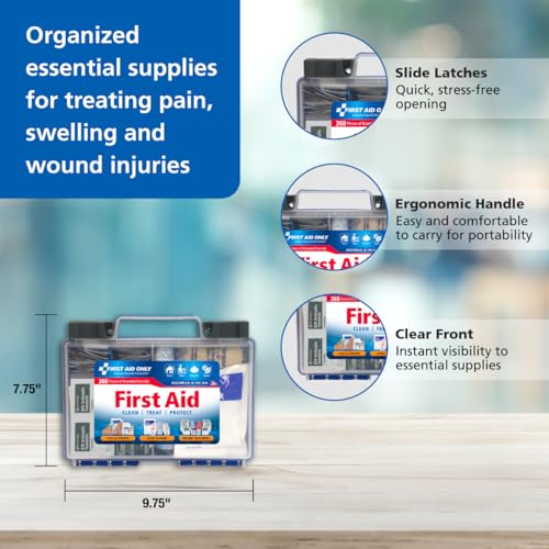 First Aid Only 91248 OSHA-Compliant First Aid Kit, All-Purpose 50-Person Emergency First Aid Kit for Business, Worksite, H...