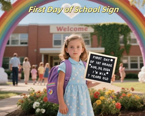 INTOMYTH Felt Letter Board with 294 Letters, Storage Bag and Stand, First Day of School Board, 10x10 Inches, Changeable Me...