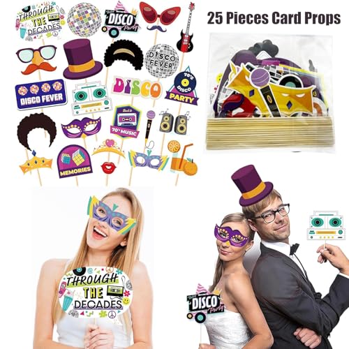 50 Pcs Rock Party Photo Booth Props Set for Adults, Funny Rock Star Party Sunglasses, Hats, Wigs, Inflatable, Photo Booth ...