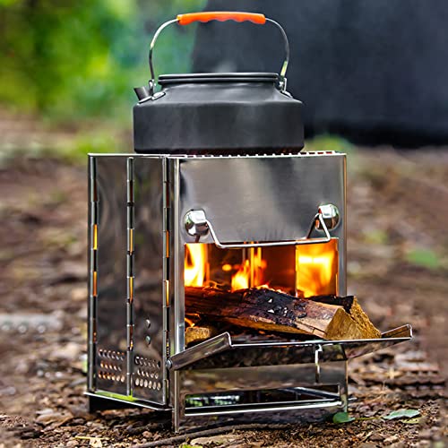 XINNIKESI Camping Cookware, Folding Wind-Proof Wood Burnings Stove Portable Camp Stove Furnaces Backpacking Stove Picnics ...