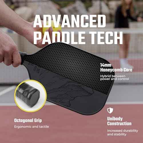 Carbon Fiber Pickleball Paddle - Raw Toray T700 Surface Provides Maximum Ball Spin | Elongated or Widened Pickleball Racket Shapes Available - Paddle Customization Kit Included