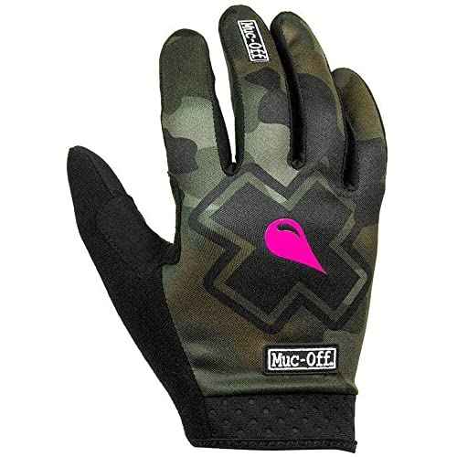Muc Off Camo MTB Gloves, Premium, Handmade Slip-On Gloves for Bike Riding - Breathable, Touch-Screen Compatible Material