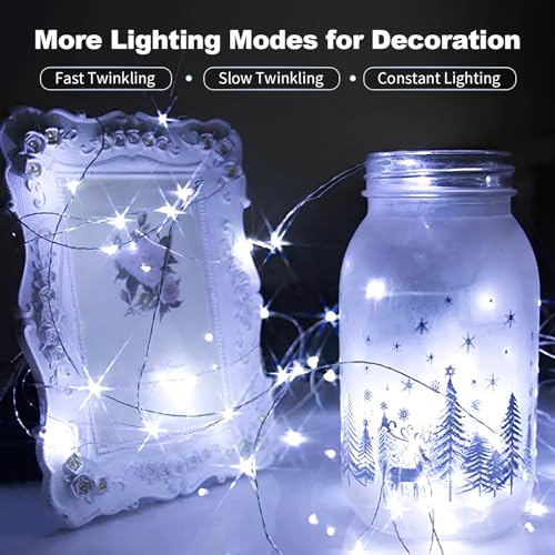 20 Pack LED Fairy Lights Battery Operated,7FT 20 LED Waterproof Mini Twinkle String Lights Battery Powered for Christmas M...