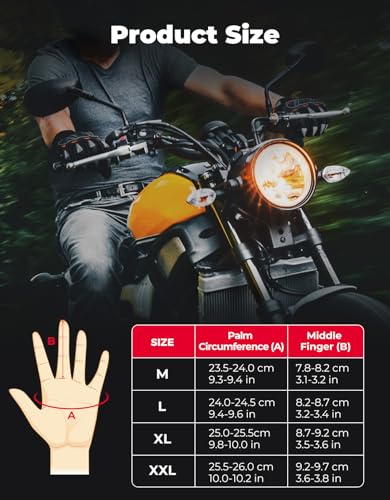 KEMIMOTO Motorcycle Gloves for Men, Touchscreen Cycling Gloves for Outdoor Sports On-Road Off-Road Mountain Motorcycle Mot...