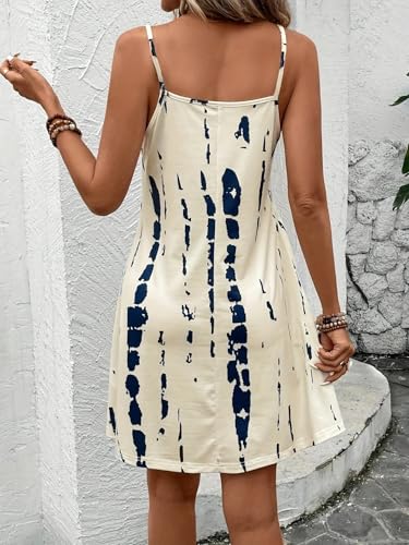 Women’s Summer Spaghetti Strap Dress Casual Sleeveless A Line Flowy Sundress Lightweight Outfit for Beach or Travel