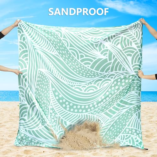 HIHOHO Beach Blanket Waterproof Sandproof Beach Mat for 1-8 Adults Quick Drying Durable Outdoor Picnic Mat for Beach Festi...