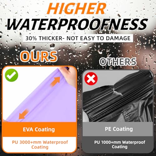 WOHSEROM 2 Pack Adult Rain Ponchos, Heavy Duty Reusable EVA Waterproof Raincoat with Drawstring Hood for Women Men