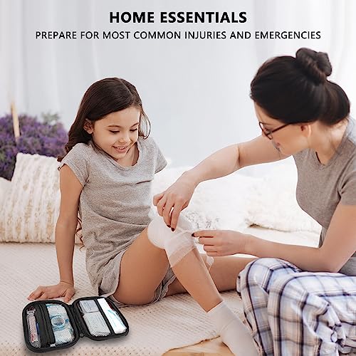 Mini First Aid Kit - 120 Piece Small Waterproof Hard Shell Medical Kit for Car, Home, Office, Travel, Camping, Sports, Out...