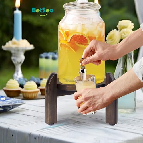 Drink Dispenser Stand Adjustable Width from 8" to 11.2" Wide - Beverage Jar and Water Plastic Jug Holder - to plant flower...