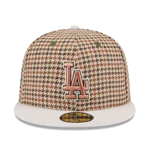 New Era LA Los Angeles Dodgers 59FIFTY 2020 World Series Champions Houndstooth Plaid Retro Fitted Cap, Hat