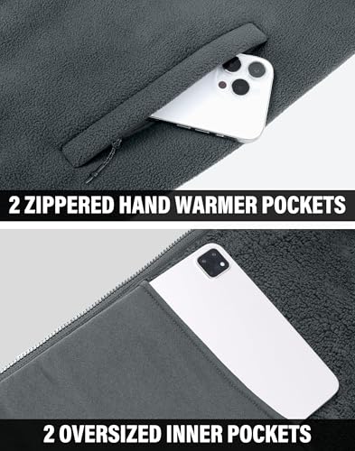Pioneer Camp Men's Polar Fleece Sherpa Lined Jacket Warm Full Zip Up Thick Jacket Soft Outwear Winter Coat with Zipper Pocket