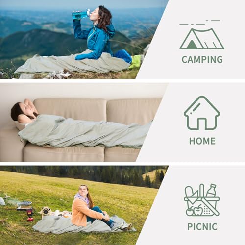 NewDoar Ultralight Backpacking Sleeping Bag - 50-70°F, 1.5lbs, Waterproof & Machine Washable, 2-Way Zipper for Teens,Coupl...