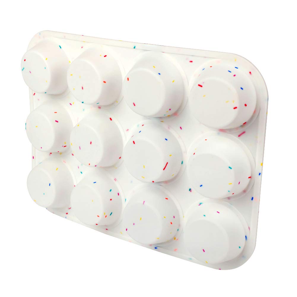 SHEbaking Silicone Muffin Pan Regular 12 Cups Cupcake Molds for Baking Non-stick Muffin Tin Great for Making Muffin Cakes,Tart Bakeware Easy Release,Durable,BPA Free