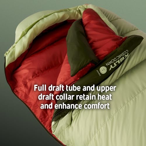 Kelty Cosmic 20 Down Mummy Sleeping Bag for Backpacking, Campers, 550 Fill Power, Recycled Fabrics with PFAS-Free DWR, Des...