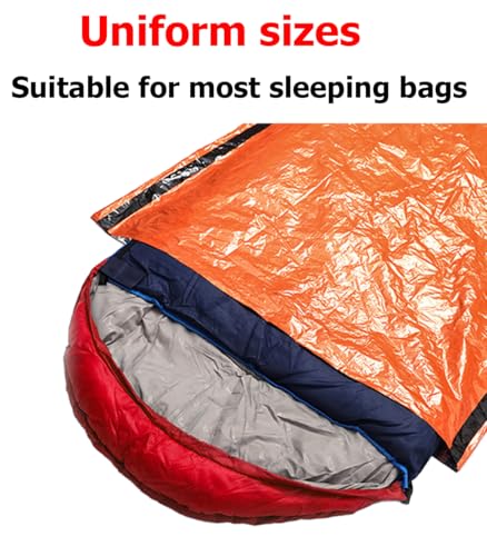 Sleeping Bags, 79''x35'' Dual-Sided Silver with Green Storage Pouch