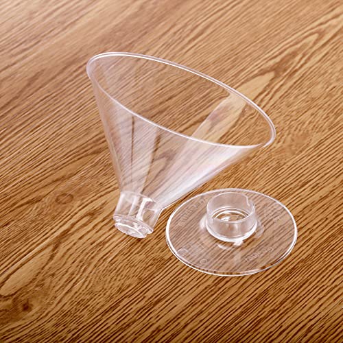 Frcctre 80 Pack Disposable Plastic Cocktail Glasses, 5 OZ Plastic Mini Martini Glasses, Clear Mini Dessert Glass Parfait C...
