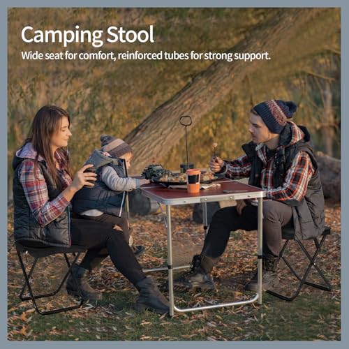 KOKSRY Camping Stool, Portable Folding Stool, Aluminum Ultralight Backpacking Stool Suitable for Outdoor Gardening and Bea...