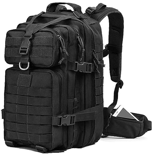 EMDMAK Military Tactical Backpack, 42L Large Military Pack Army 3 Day Assault Pack Molle Bag Rucksack