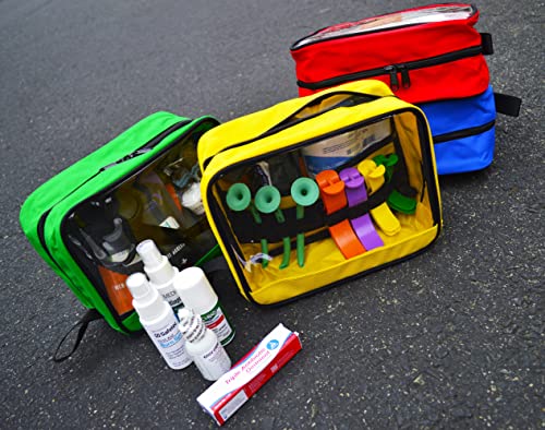 Lightning X Products Premium Color Coded Organizer First Aid Kit Accessory Pouches - Extra Large - Zippered Bag With Trans...
