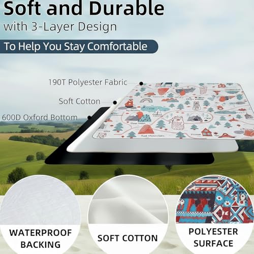 SONGYUAN Extra Large Picnic Outdoor Blanket, 80''x80'' Waterproof Foldable Blankets Gingham Picnic Mat for Beach,Nordic Fo...