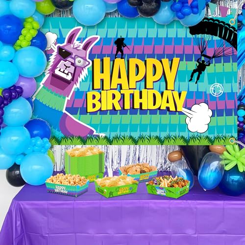 Video Game Themed Birthday Party Backdrop Banner Llama Party Wall Decor for Llama Background Cloth Hanging Supplies Video ...