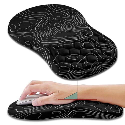 Hokafenle Ergonomic Mouse Pad Wrist Support, Wrist Rest Mousepad for Carpal Tunnel Pain Relief with Integrated Memory Foam...