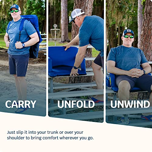 Alpcour Reclining Stadium Seat – Wide Bleacher Chair with Back Support and Cushion, Armrests, Side Pockets, and Bleachers ...