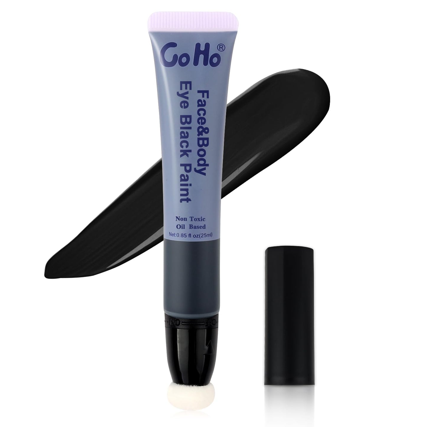 Go Ho Black Face Paint,Easy-to-Use Oil Based Eye Black Stick,Waterproof Face Body Paint for Halloween Cosplay Zombie Skeleton Cl