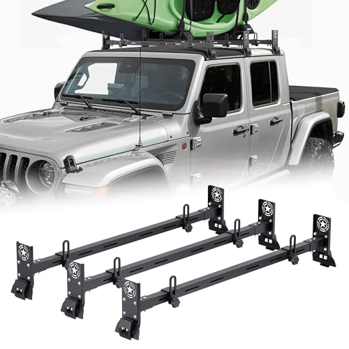 Heavy Duty Roof Rack Cross Bars Compatible with Jeep Wrangler JK JL Gladiator JT 2007-2024（2/4 Door Hard Top Cargo Bag Kay...