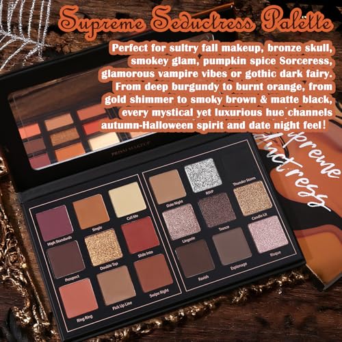 Prism Makeup Matte Eyeshadow Palette Pro 18 Colors Pigmented Shimmer Glitter Eye Shadow Palette, Long Lasting Waterproof S...