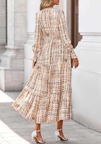 PRETTYGARDEN Women's Floral Maxi Dress 2026 Fall Long Sleeve V Neck A Line Long Flowy Spring Party Boho Dresses