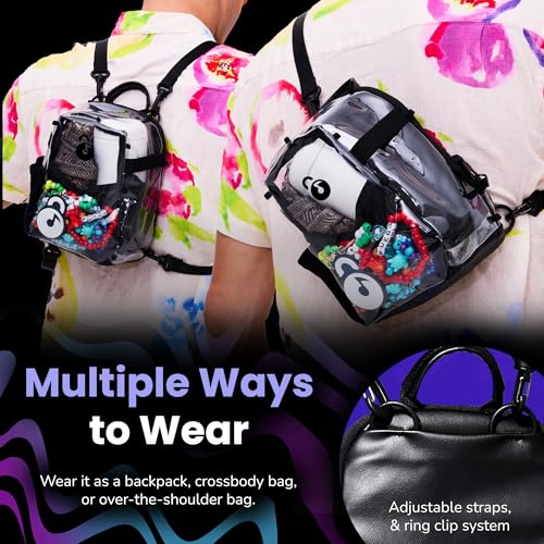 Lunchbox Clear Mini Pack – Anti Theft Clear Backpack for a Seamless Security Experience - Locking Zipper Clips Keep Items ...