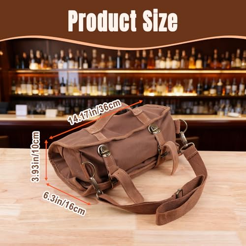 31Pcs Travel Bartender Kit–Bartending Kit with Bar Tools Bartender Accessories,Canvas Tool Bag–Professional Stainless Stee...