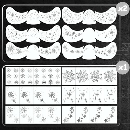CHARLENT Glitter Snowflake Freckles Face Tattoos - 18 Sheets Waterproof Silver Temporary Makeup Patches for Women Christma...