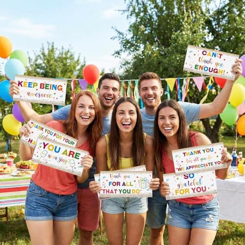 Tinlade 24 Designs Employee Appreciation Photo Booth Props 11 x 5.5 Inch We Appreciate You Party Decor Thank You Prop PVC ...