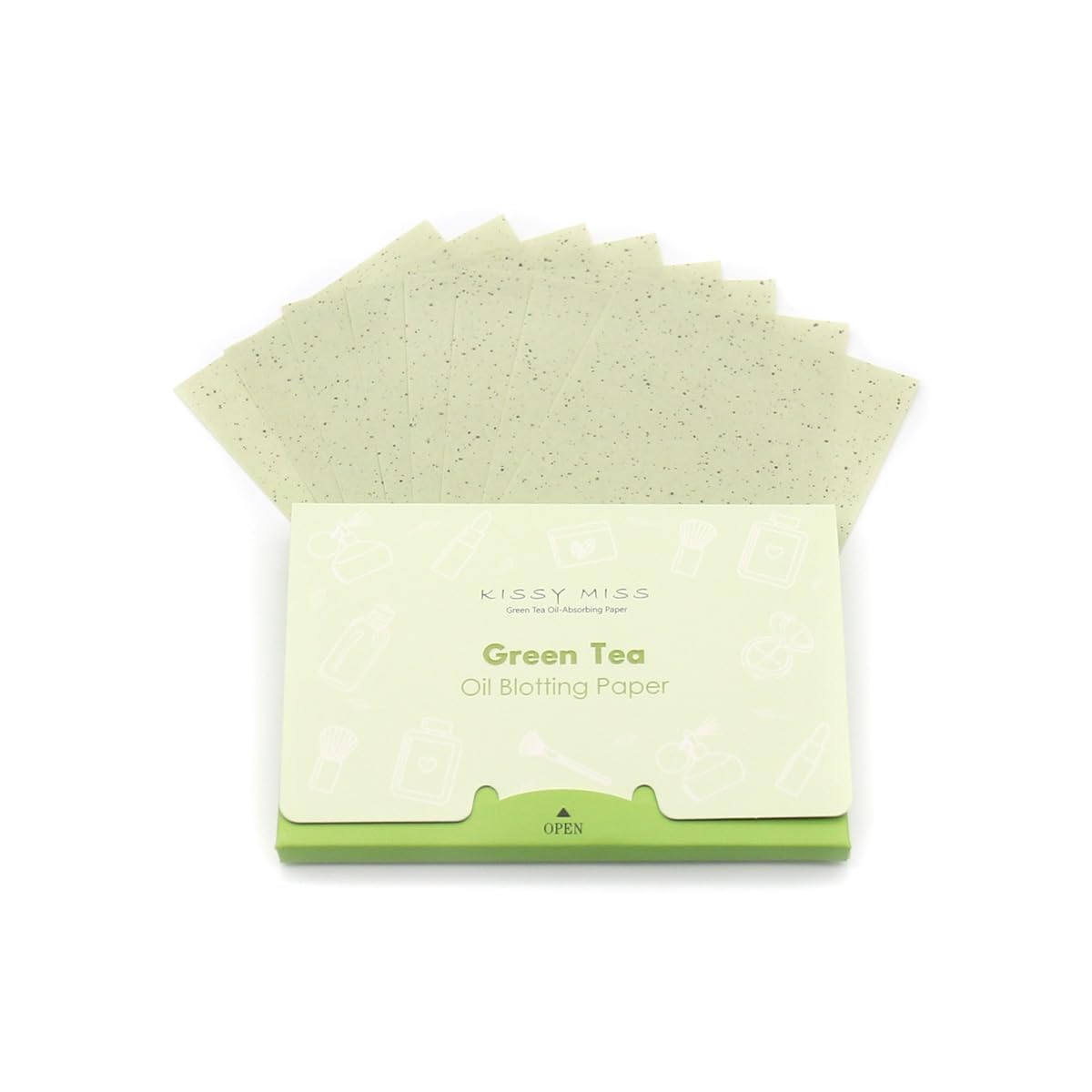 Kissy miss Green tea oil blotting sheets for face,500 sheets in 5 Pack,lift away excess oil,easy to slip into your purse, makeup
