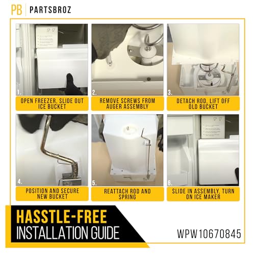 PartsBroz WPW10670845 Ice Bucket for Freezer Tray for Whirlpool Ice Maker Tray, Kenmore Ice Bin Replacement Amana KitchenA...