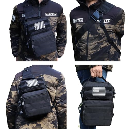 GAZJYUSP Tactical Sling Bag Backpack for Men Molle Shoulder Bag Pack Daypack Backpack for Hunting, Hiking, Traveling, Camping