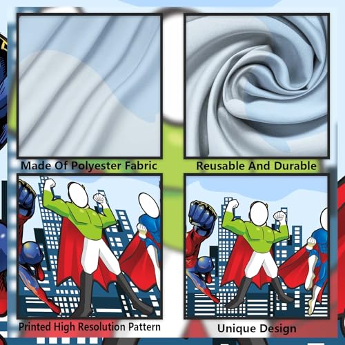 Superhero Photo Banner Backdrop Background Large Hero Face Photo Booth Props Fun Party Superhero Theme Decor for Birthday ...